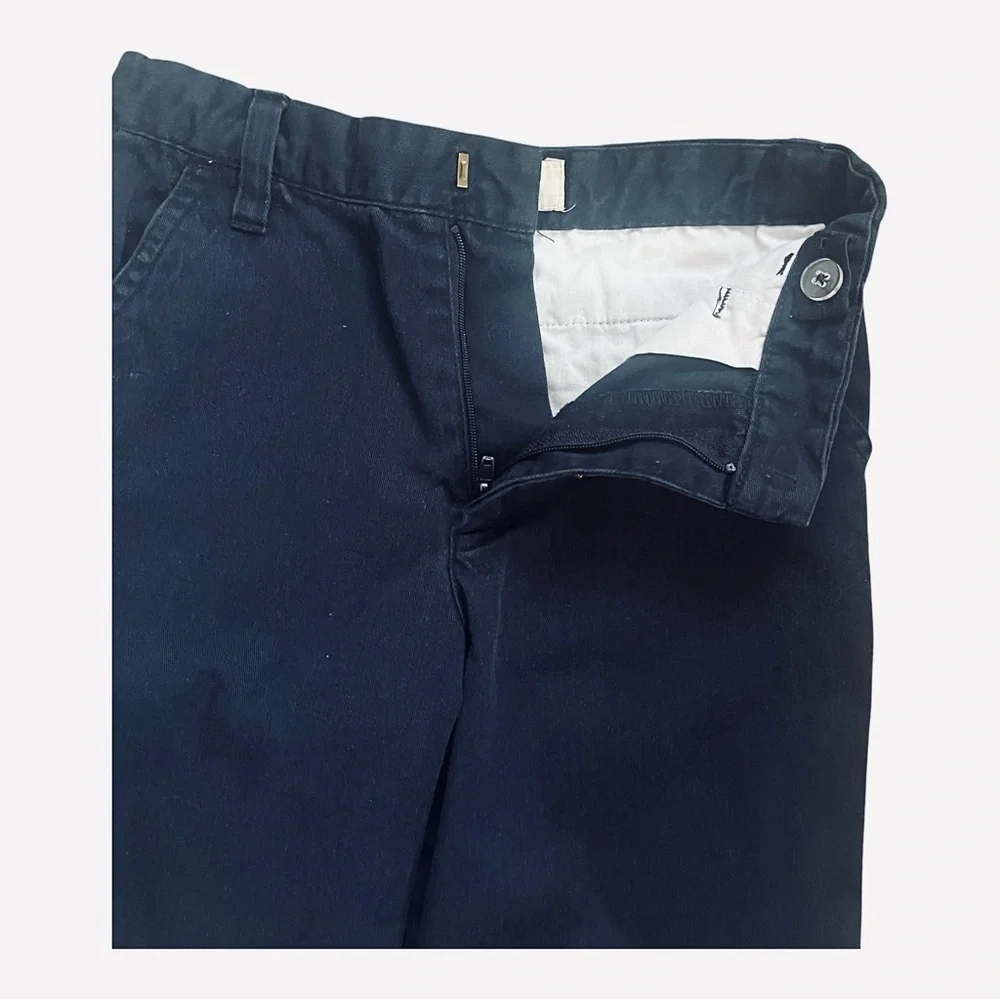 Cherokee casual cargo navy blue shorts Boys 6 side back pockets cotton blend zip